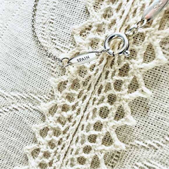 Tiffany & Co Elsa Peretti Letter M Necklace in Silver, 16" - Picture 6 of 9